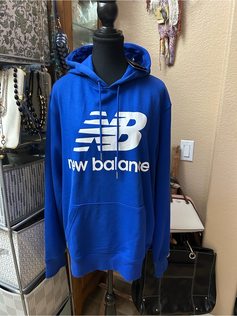 New Balance Blue Hoodie with White Logo